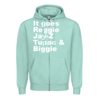 Seafoam it goes reggie jay Zipper Hoodie - linhVisuals