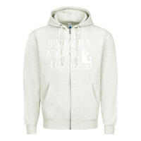 Oatmeal Heather easily distracted by cats and books   cute book lover t shirt Zipper Hoodie - linhVisuals