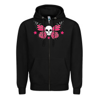 Black butterfly skull Zipper Hoodie - linhVisuals