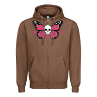 Chestnut butterfly skull Zipper Hoodie - linhVisuals