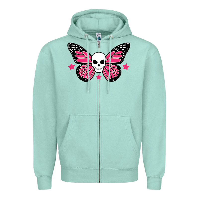 Butterfly Skull Zipper Hoodie by linhVisuals | Teevron