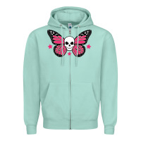 Seafoam butterfly skull Zipper Hoodie - linhVisuals