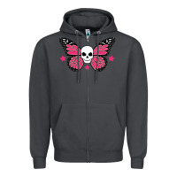 Smoke butterfly skull Zipper Hoodie - linhVisuals