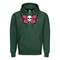 Sports Green butterfly skull Zipper Hoodie - linhVisuals
