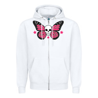 White butterfly skull Zipper Hoodie - linhVisuals