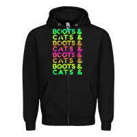 Black edm rave shirt  boots and cats gift Zipper Hoodie - linhVisuals