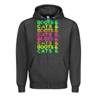 Charcoal Heather edm rave shirt  boots and cats gift Zipper Hoodie - linhVisuals
