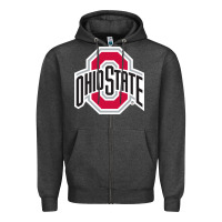 Charcoal Heather OSU, athletics gear Zipper Hoodie - linhVisuals