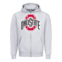 Heather Grey OSU, athletics gear Zipper Hoodie - linhVisuals