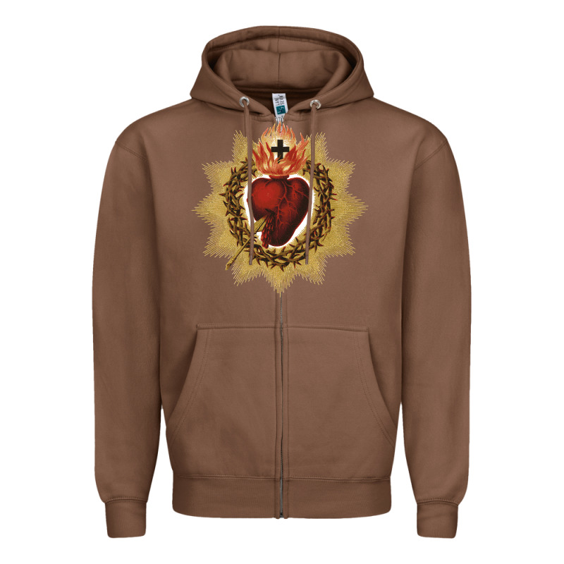 Sacred Heart Of Jesus Catholic Devotion T Shirt Zipper Hoodie by linhVisuals | Teevron