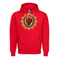 Red sacred heart of jesus catholic devotion t shirt Zipper Hoodie - linhVisuals