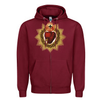 Burgundy sacred heart of jesus catholic devotion t shirt Zipper Hoodie - linhVisuals