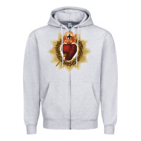 Heather Grey sacred heart of jesus catholic devotion t shirt Zipper Hoodie - linhVisuals