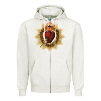 Oatmeal Heather sacred heart of jesus catholic devotion t shirt Zipper Hoodie - linhVisuals