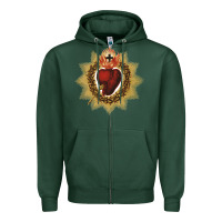 Sports Green sacred heart of jesus catholic devotion t shirt Zipper Hoodie - linhVisuals