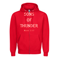 Red sons of thunder zebedee james and john mark 317 bible t shirt Zipper Hoodie - linhVisuals
