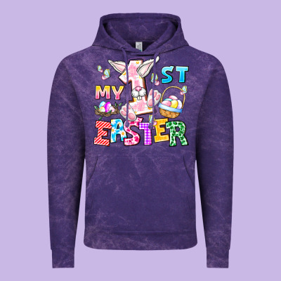 My 1st Easter Vintage Hoodie Designed By Cowhidedigitalart