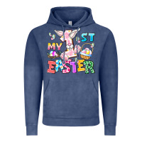 Vintage Denim My 1st Easter Vintage Hoodie - CowhideDigitalArt