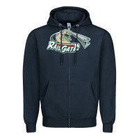 Navy gary sports Zipper Hoodie - linhVisuals