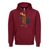 Burgundy Chicken Joe is a Vibe Zipper Hoodie - linhVisuals