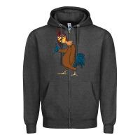 Charcoal Heather Chicken Joe is a Vibe Zipper Hoodie - linhVisuals