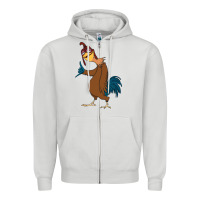 Dove Grey Chicken Joe is a Vibe Zipper Hoodie - linhVisuals