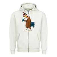 Oatmeal Heather Chicken Joe is a Vibe Zipper Hoodie - linhVisuals