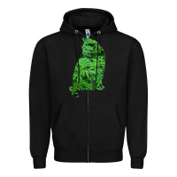 Black funny cannabis & cat lover marijuana weed smoker art t shirt Zipper Hoodie - linhVisuals