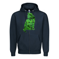 Navy funny cannabis & cat lover marijuana weed smoker art t shirt Zipper Hoodie - linhVisuals