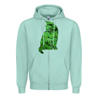 Seafoam funny cannabis & cat lover marijuana weed smoker art t shirt Zipper Hoodie - linhVisuals