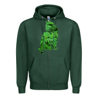 Sports Green funny cannabis & cat lover marijuana weed smoker art t shirt Zipper Hoodie - linhVisuals
