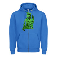 True Royal funny cannabis & cat lover marijuana weed smoker art t shirt Zipper Hoodie - linhVisuals