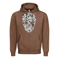 Chestnut funny pitbull skull dog skeleton halloween t shirt Zipper Hoodie - linhVisuals