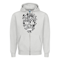 Dove Grey funny pitbull skull dog skeleton halloween t shirt Zipper Hoodie - linhVisuals