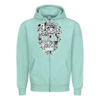 Seafoam funny pitbull skull dog skeleton halloween t shirt Zipper Hoodie - linhVisuals