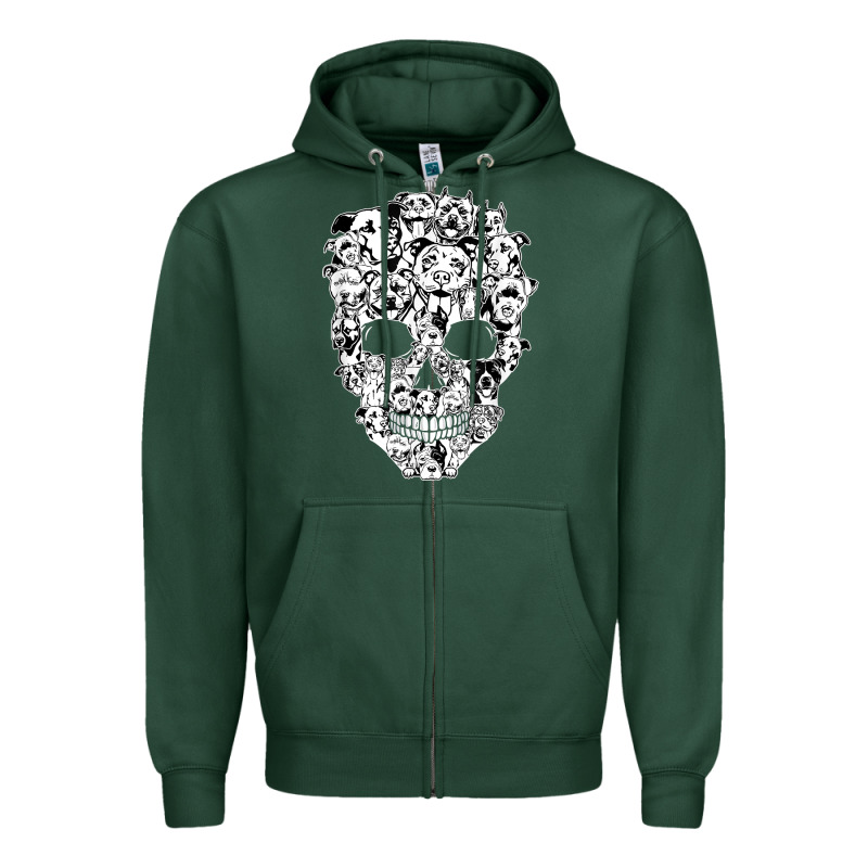 Funny Pitbull Skull Dog Skeleton Halloween T Shirt Zipper Hoodie by linhVisuals | Teevron