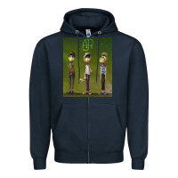 Navy ajr green Zipper Hoodie - linhVisuals