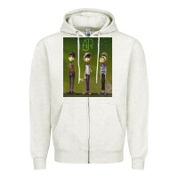 Oatmeal Heather ajr green Zipper Hoodie - linhVisuals
