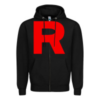 Black team rocket Zipper Hoodie - linhVisuals