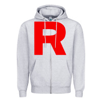Heather Grey team rocket Zipper Hoodie - linhVisuals