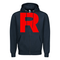 Navy team rocket Zipper Hoodie - linhVisuals