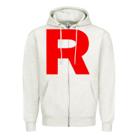 Oatmeal Heather team rocket Zipper Hoodie - linhVisuals