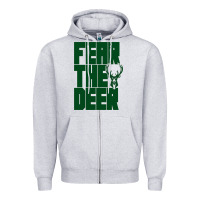 Heather Grey bucks basket ball Zipper Hoodie - linhVisuals