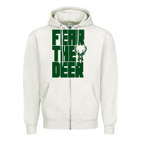 Oatmeal Heather bucks basket ball Zipper Hoodie - linhVisuals
