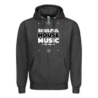 Charcoal Heather soulful house music deep house edm premium t shirt Zipper Hoodie - linhVisuals
