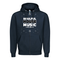 Navy soulful house music deep house edm premium t shirt Zipper Hoodie - linhVisuals