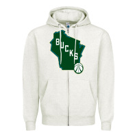 Oatmeal Heather bucks Zipper Hoodie - linhVisuals