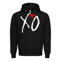 Black xo Zipper Hoodie - linhVisuals