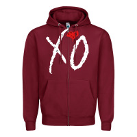 Burgundy xo Zipper Hoodie - linhVisuals