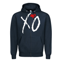 Navy xo Zipper Hoodie - linhVisuals